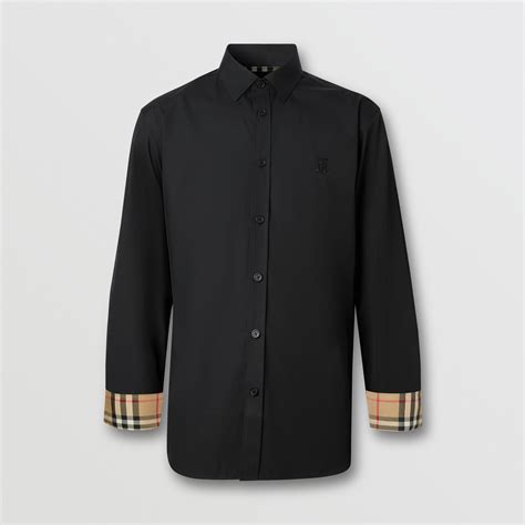 cheap burberry collar shirt|Slim Fit Cotton Shirt in Nutmeg .